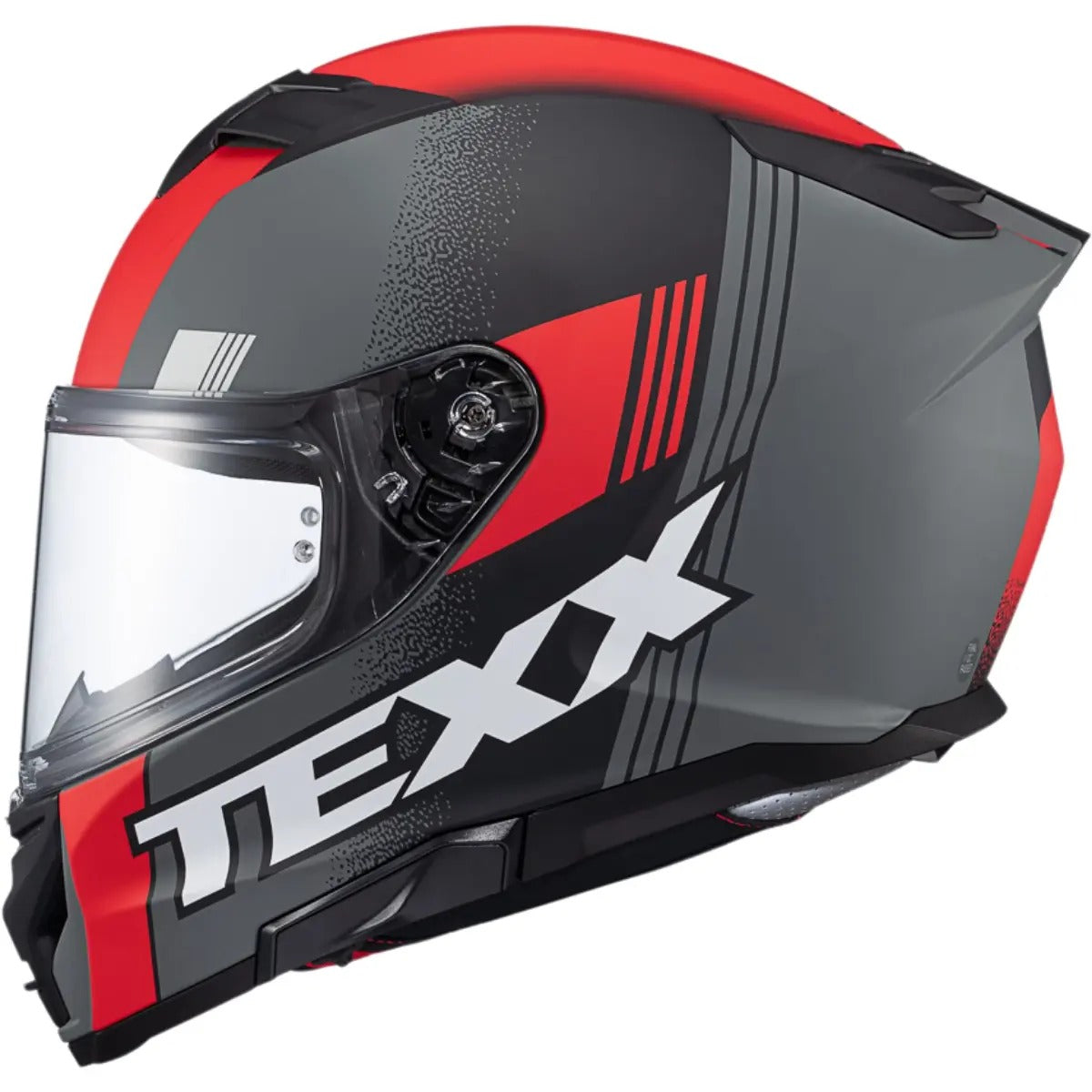 Capacete Texx Kaiman Track Vermelho Cinza Fosco C/ Óculos