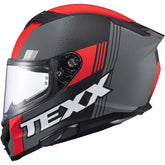 Capacete Texx Kaiman Track Vermelho Cinza Fosco C/ Óculos