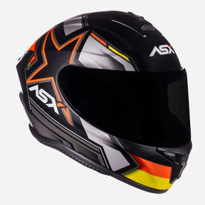 Capacete Moto Asx Draken Pilot Fosco Preto/Vermelho/Amarelo