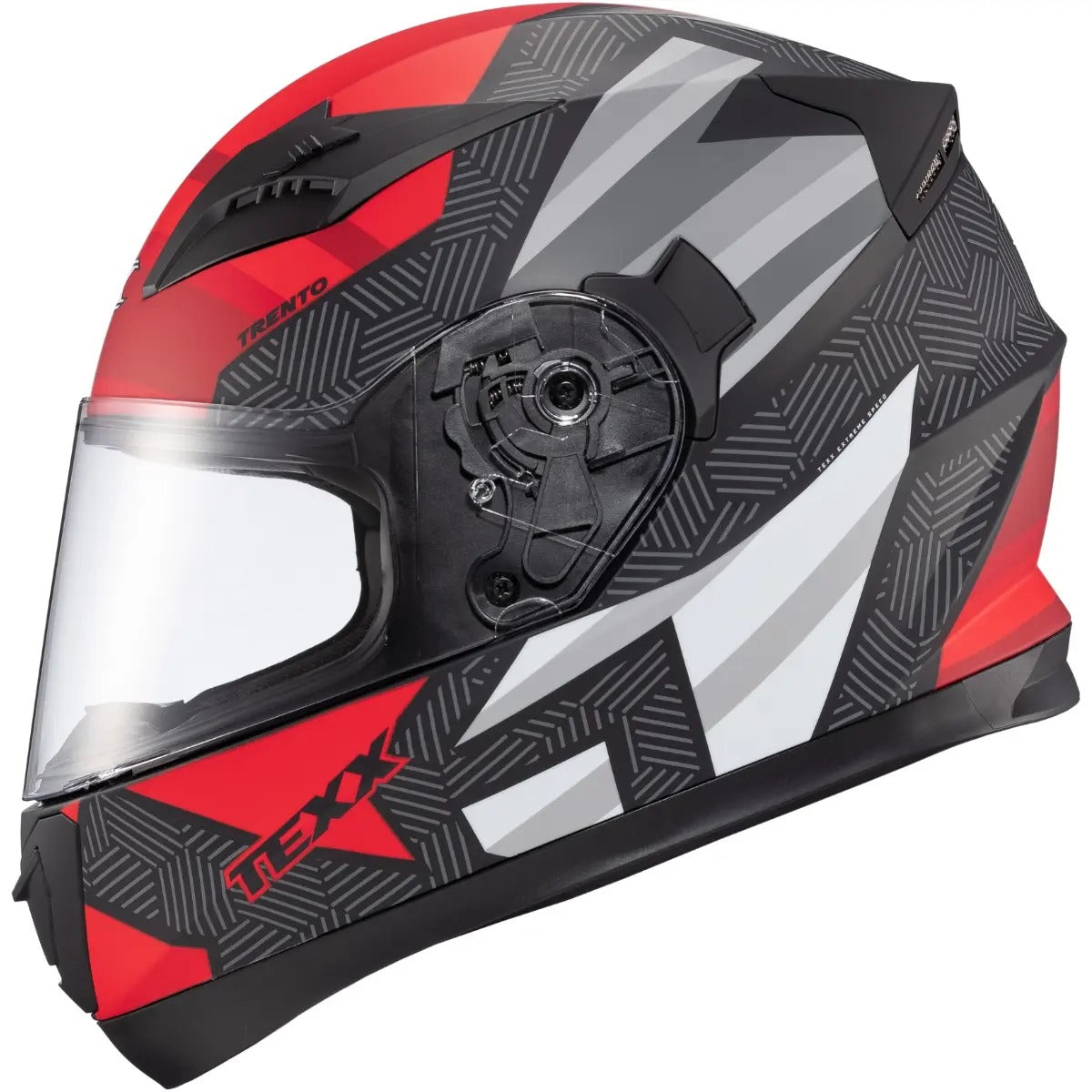 Capacete Texx Strike Trento Vermelho Brilho Moto Fechado