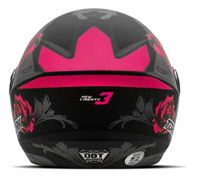 Capacete Aberto New Liberty Three Flowers Fosco Viseira Fumê