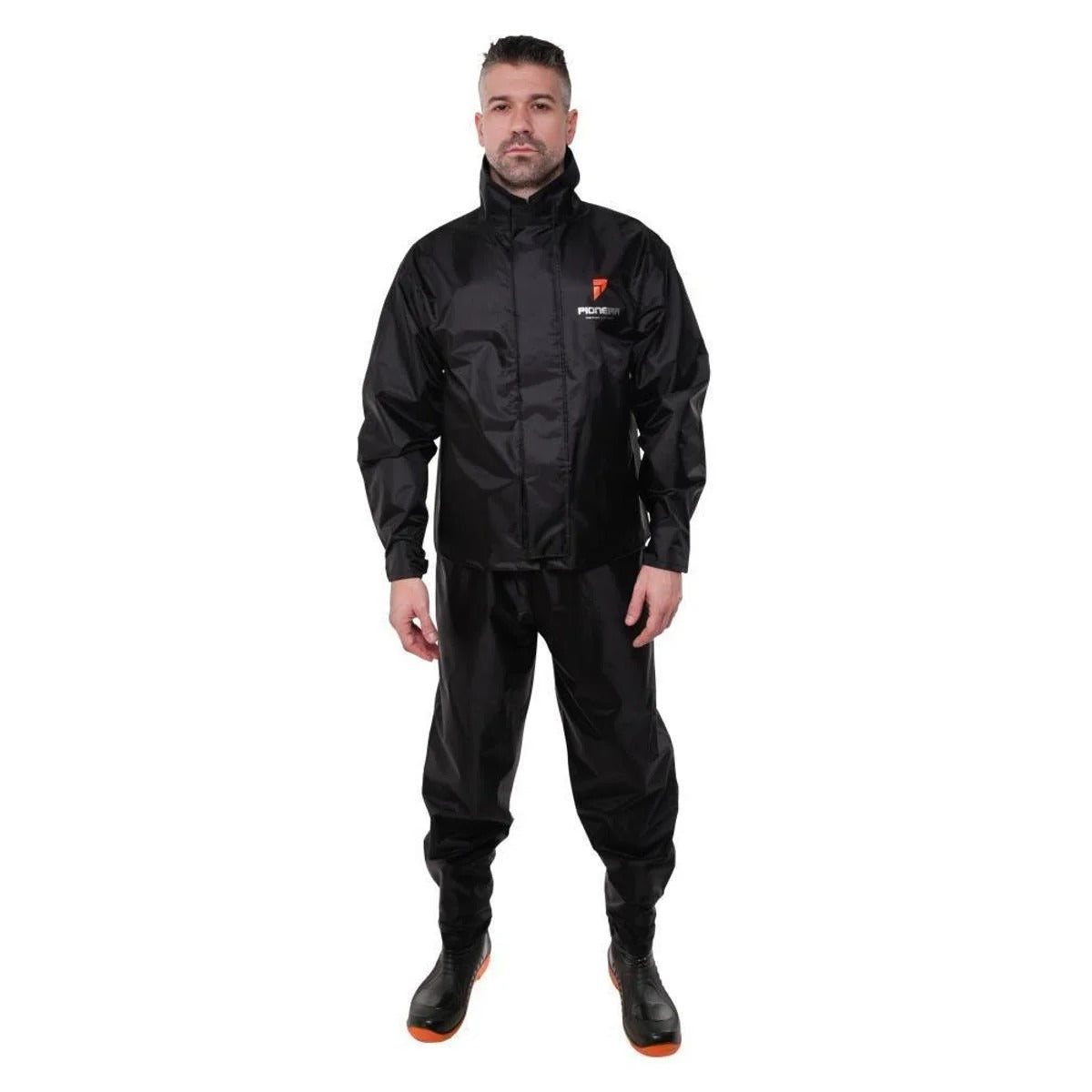 Conjunto Capa de Chuva Nylon Pioneira Urban Moto Motoqueiro Preto