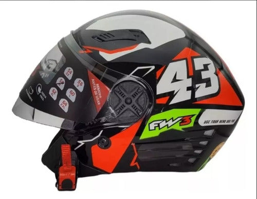 Capacete Fw3 X Open Fox Com Óculos Interno Aberto Top FW3
