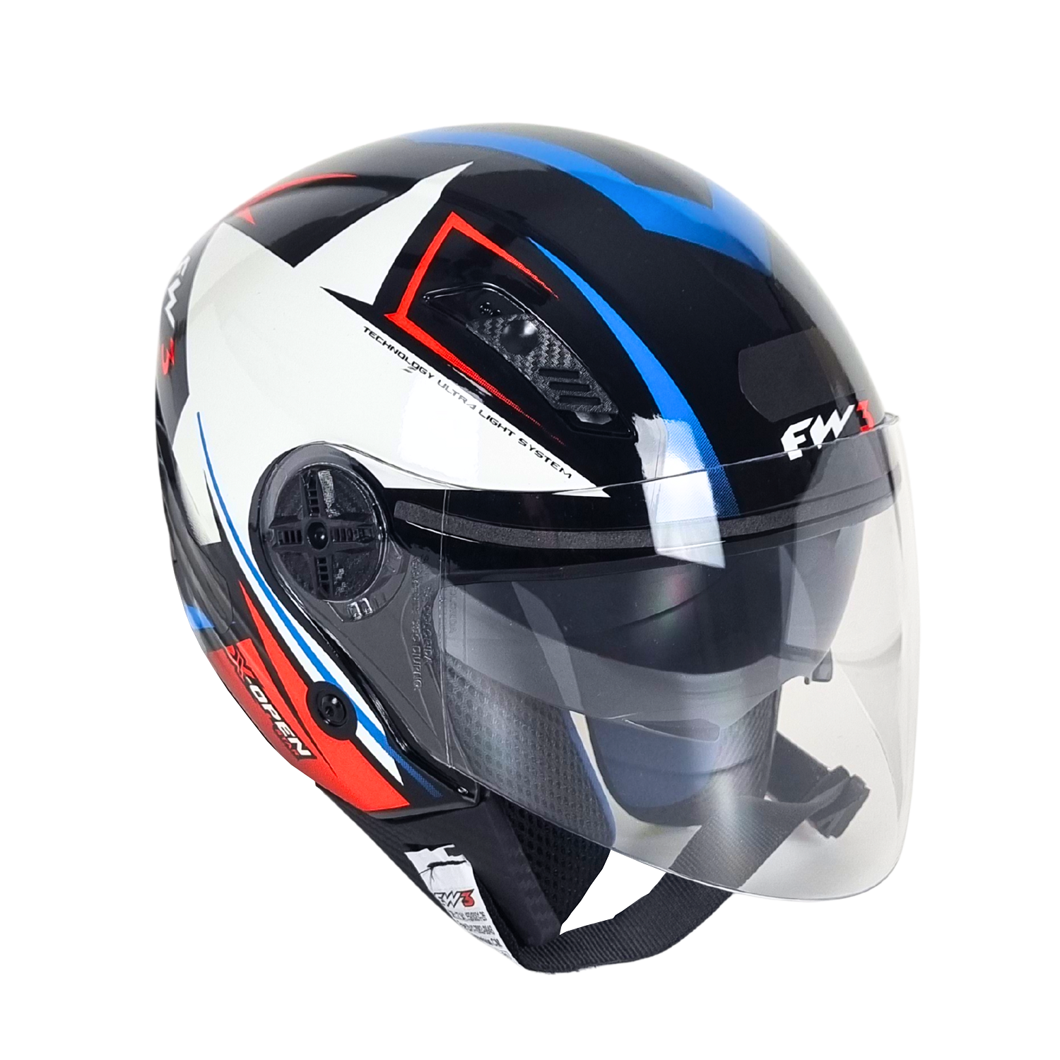 Capacete Aberto Fw3 X Open Up Star Com Óculos Interno Mega Lopes