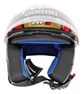 Capacete Fw3 X Open 43 Com Óculos Interno Aberto Top
