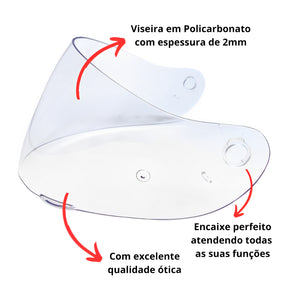 Viseira Para Capacete Fly Cristal F7 F8 F9 2mm Original