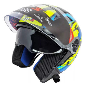 Capacete Fw3 X Open Fox Com Óculos Interno Aberto Top