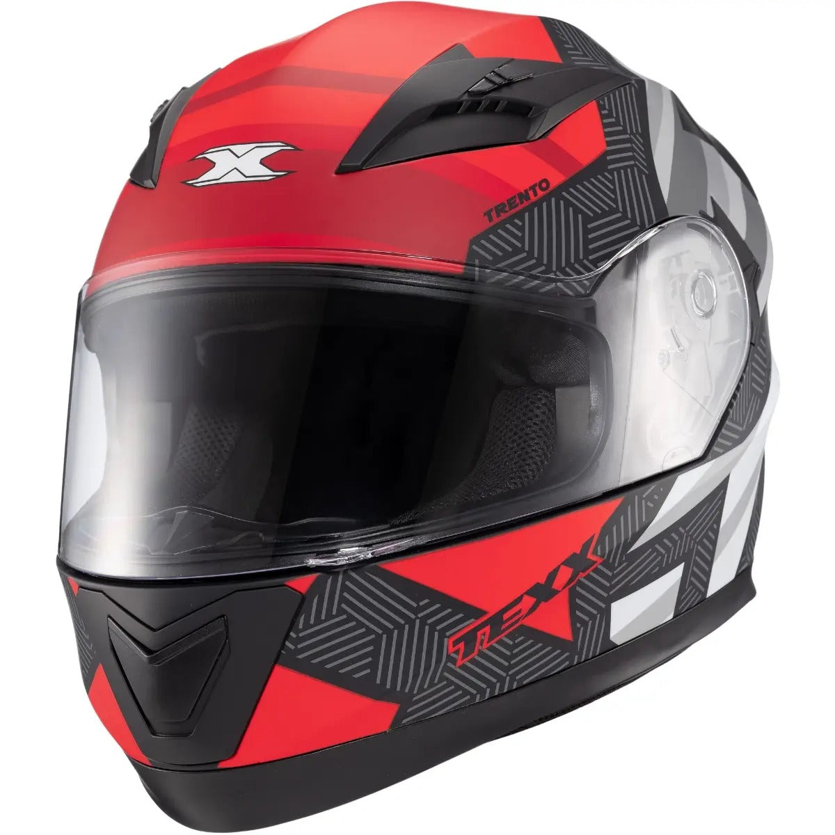 Capacete Texx Strike Trento Vermelho Brilho Moto Fechado