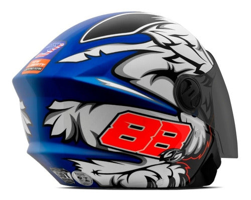 Capacete Aberto New Liberty Three Coyote Gp 88 Viseira Fumê